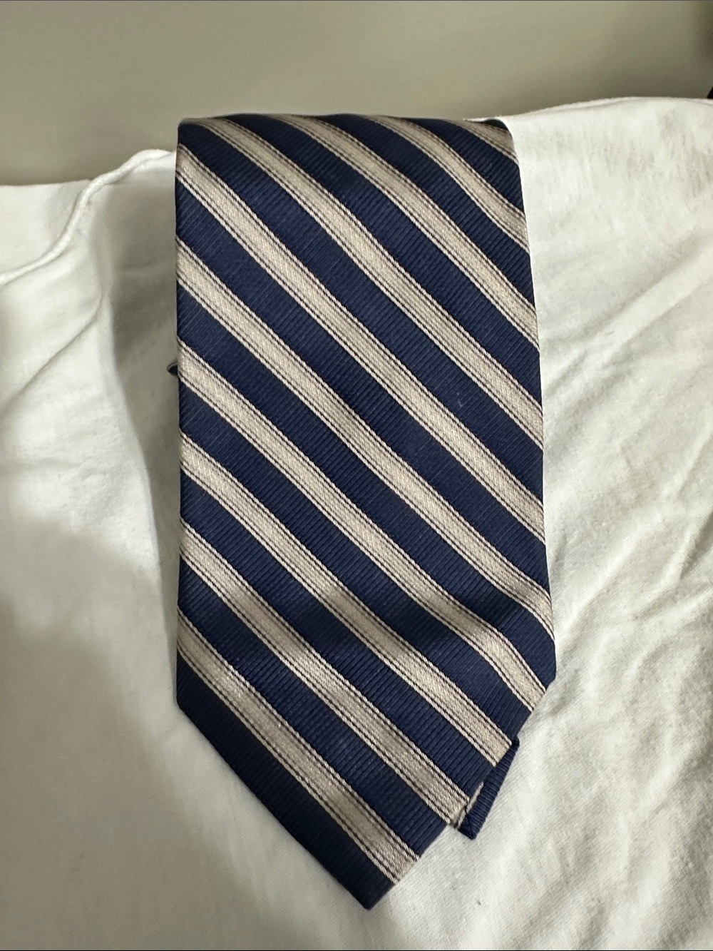 Claiborne Navy and Silver Diagonal Stripe Tie